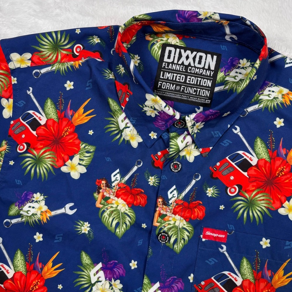 Dixxon Snap-on Tools Blue Hawaiian Shirt Men M Limited Ed Mechanic‎ Truck Gift